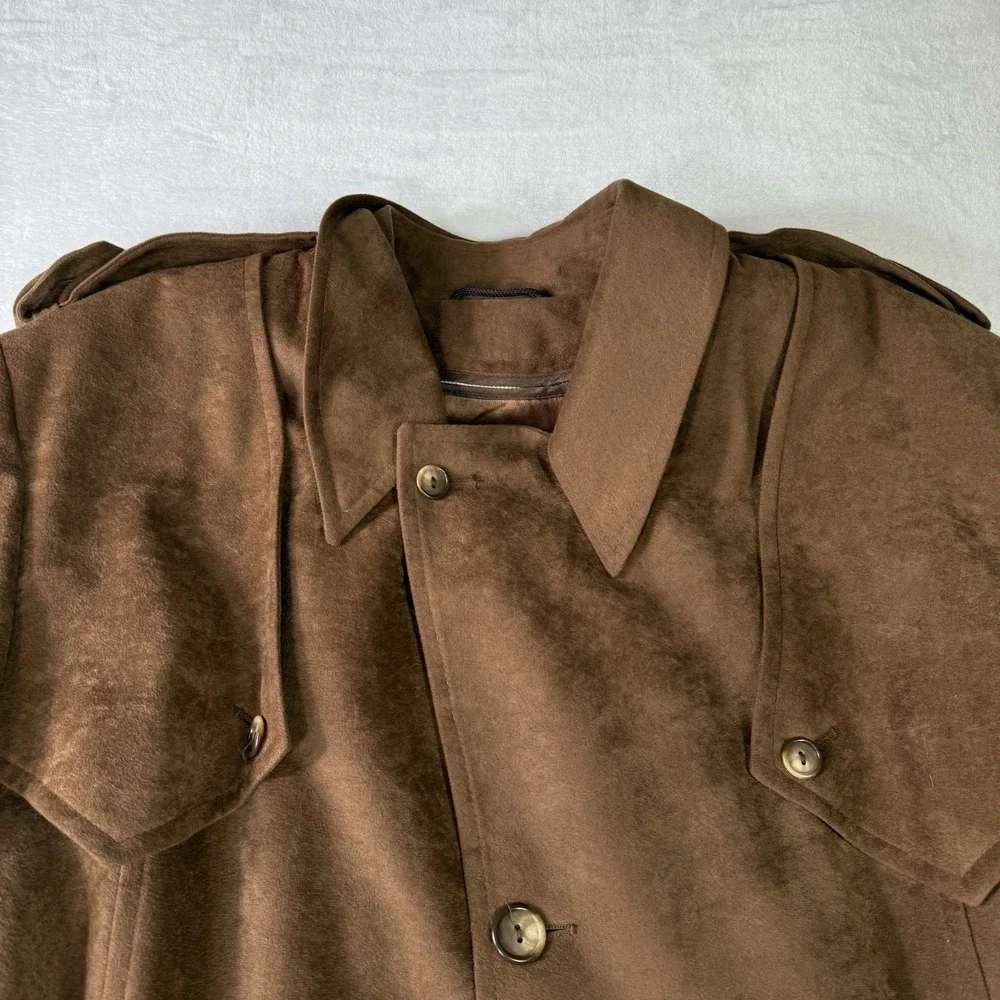 Vintage Grais‎ Western Overcoat Mens 42L Chocolate Jacket Coat Made in USA Liner